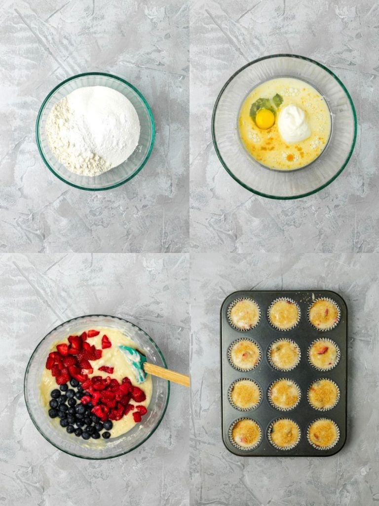 step-by-step instructions on how to make fresh berry muffins