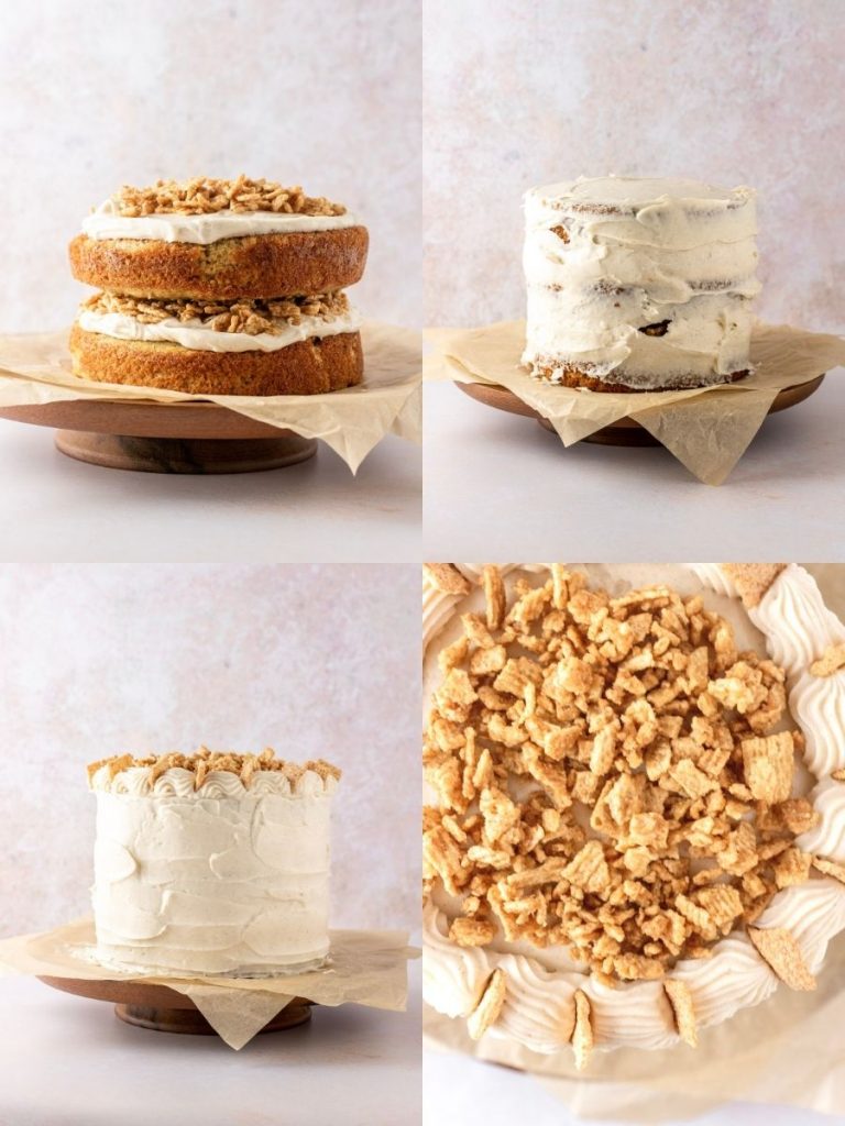 how to assemble this cinnamon toast crunch cake