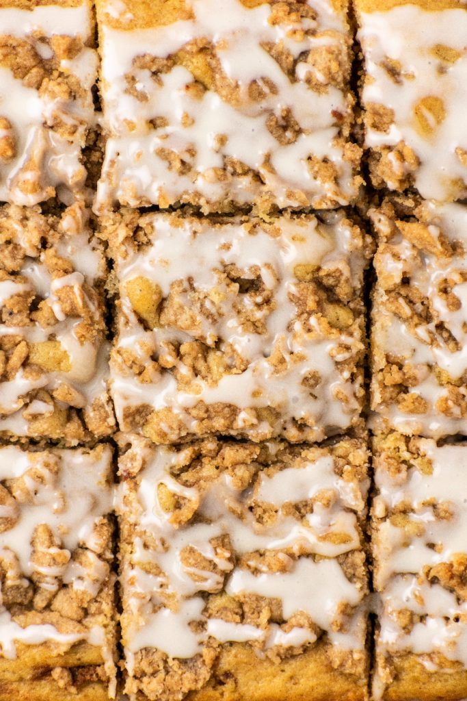 Buttery streusel topping with sweet glaze.