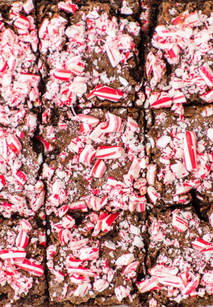 the best christmas brownies with candy cane pieces