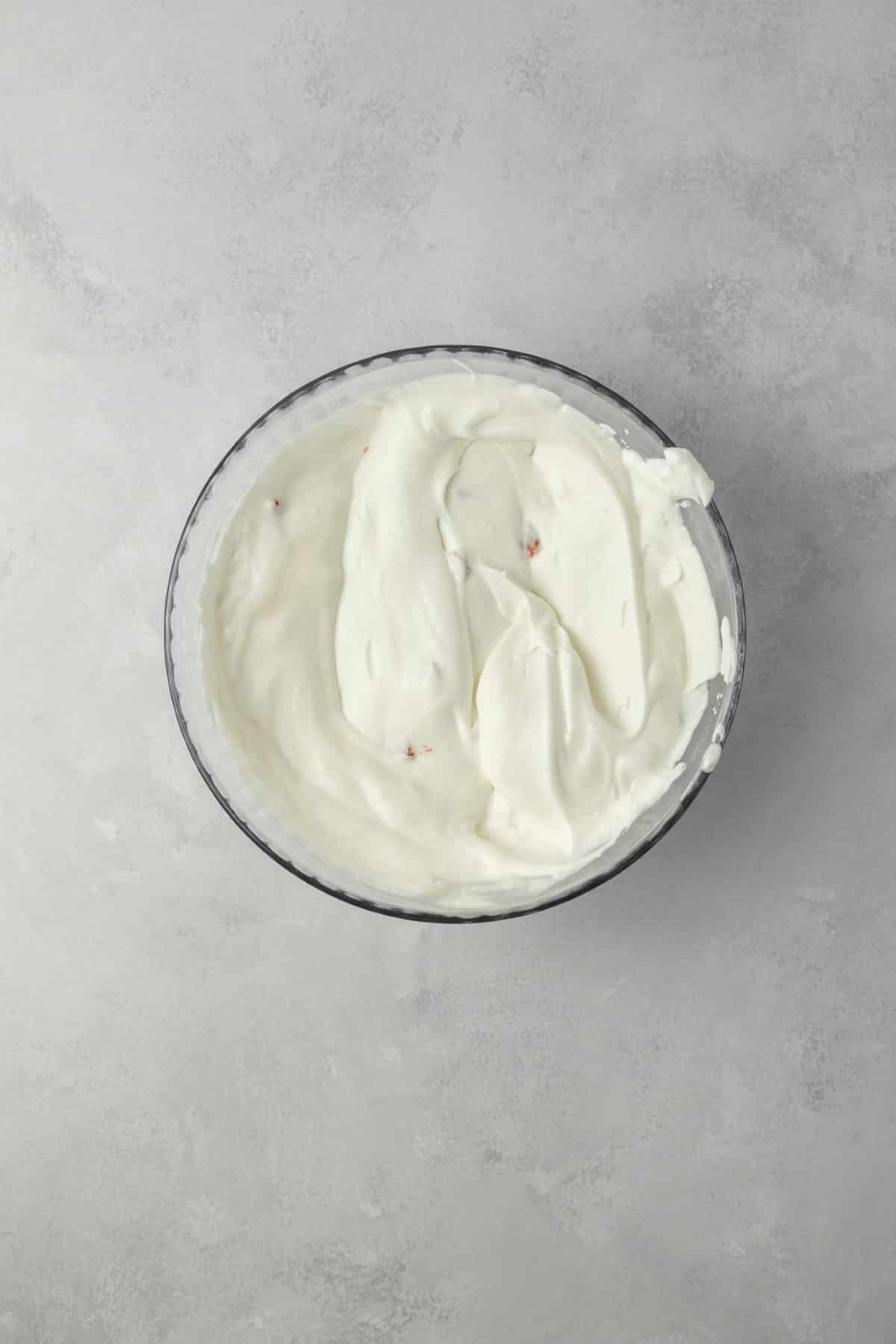 Vanilla ice cream base in a bowl.