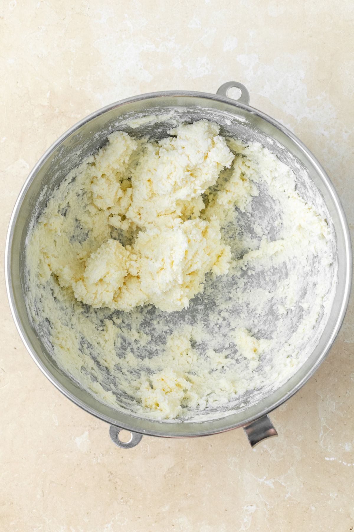 Maple frosting ingredients clumped together and ready to be mixed.